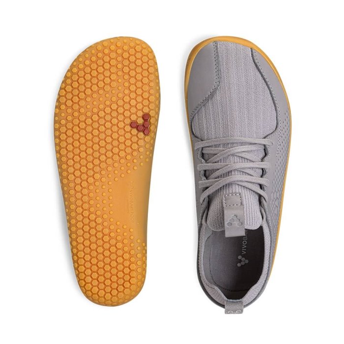 Vivobarefoot Primus Knit II Juniors Çocuk Koşu Ayakkabısı Gri | PNE528741